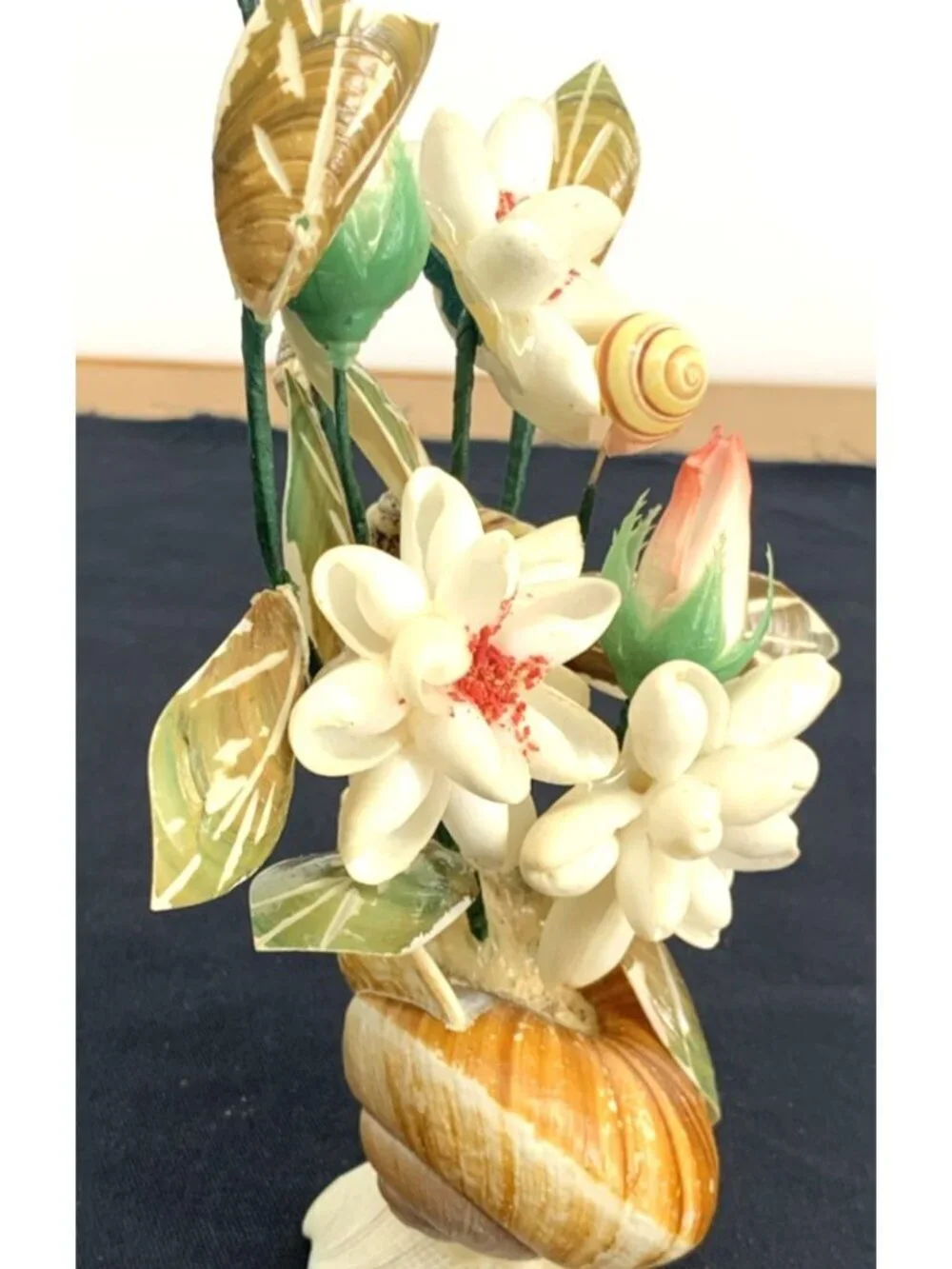 Seashell Flower Bouquet Table Top Hand made 8
